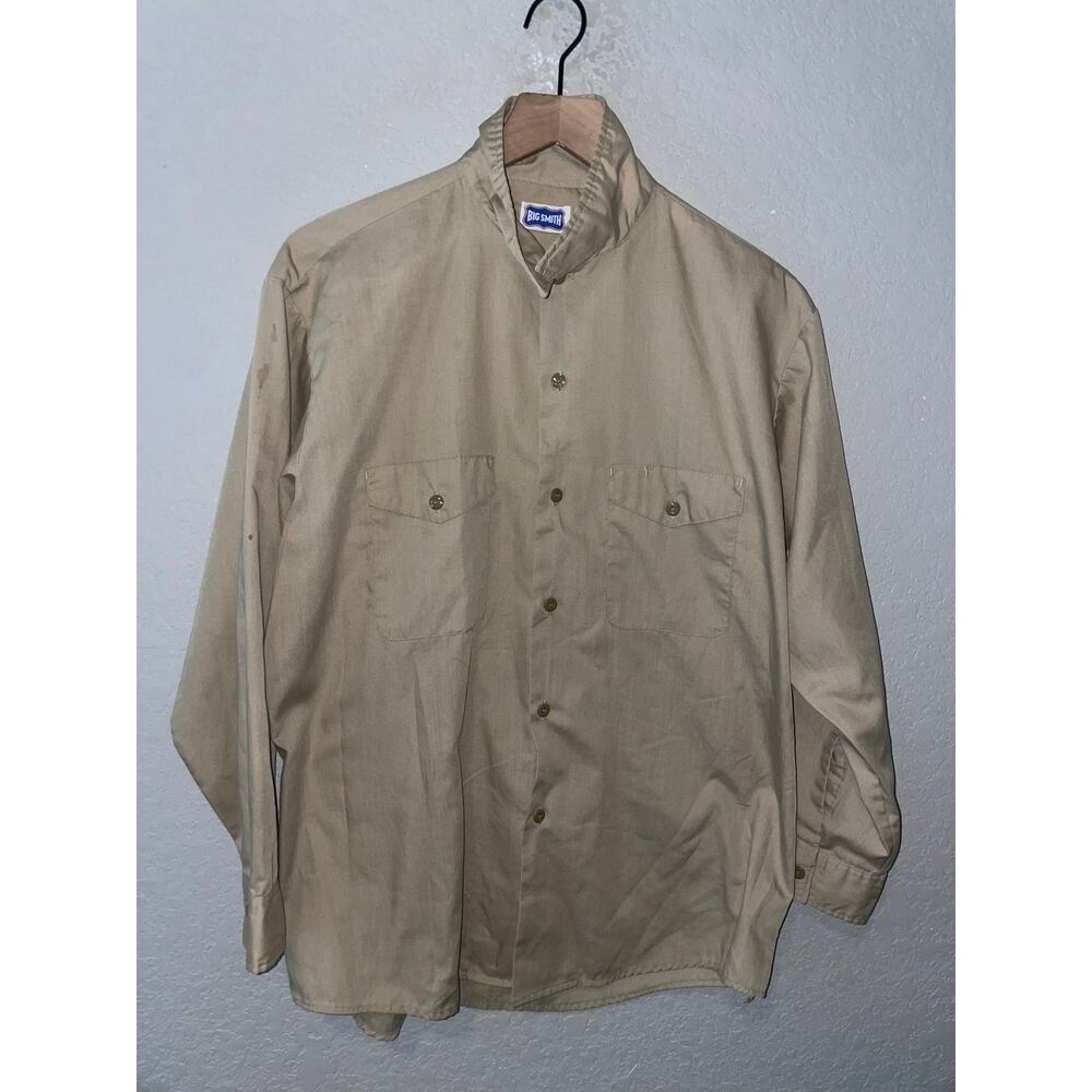 Vintage Big Smith Button Down Workwear Long Sleeve Shirt VTG L Large